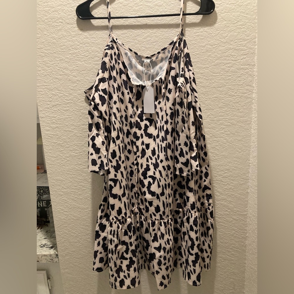 Leopard Cold Shoulder Dress